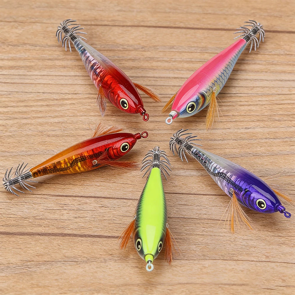 10cm 10.7g Horizontal Shrimp Squid Hook Slow Sinking Artificial Lure With Sound Bead For Octopus Sea Fishing Night Tackle Oasis Select