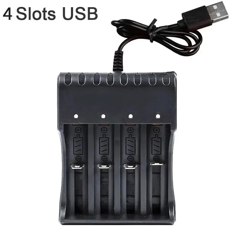 1/3/5pcs 4/2 Slots USB Charger Li-Ion Charging Li-Ion Battery Portable Rechargeable Battery Charger For 18650 Battery Charger Oasis Select