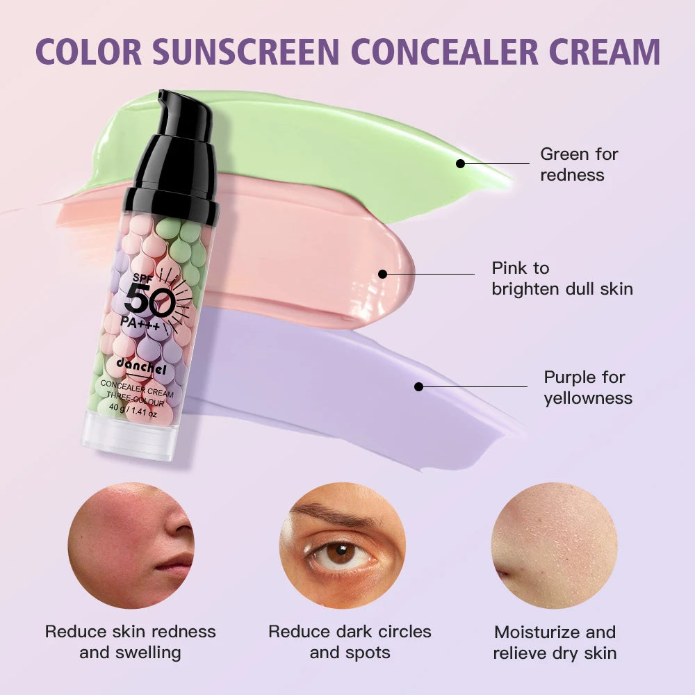 Three-Color Face Primer & Skin Care Isolation Cream Hydrating Moisturizing Smooth Skin Long Lasting Base Lightweight Facial Make Oasis Select
