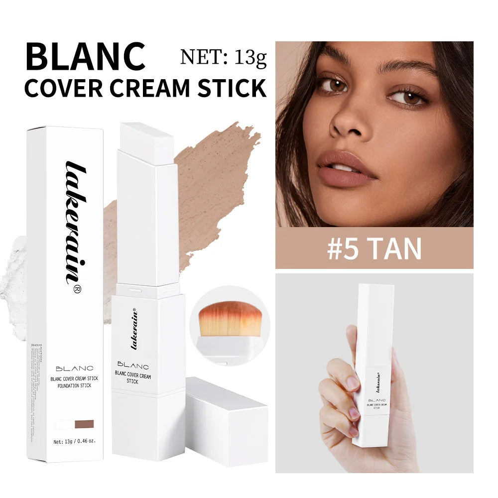 Foundation Stick Color Changing Foundation Detachable Brush Blanc Cover Cream Stick High Coverage Smoothly Blending Base Makeup Oasis Select 5 Tan