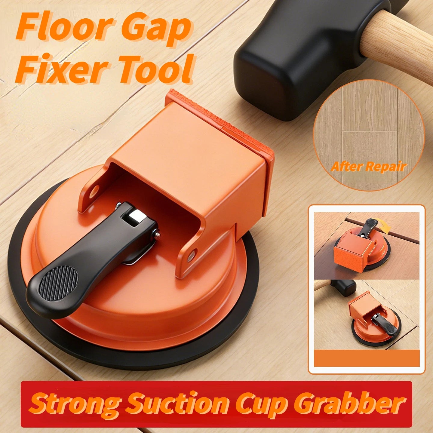 Heavy Duty Vacuum Suction Cup Floor Fixer Tool, Professional Construction Grade Gap Repair Tool for Tile Slat Baseboard Flooring Oasis Select