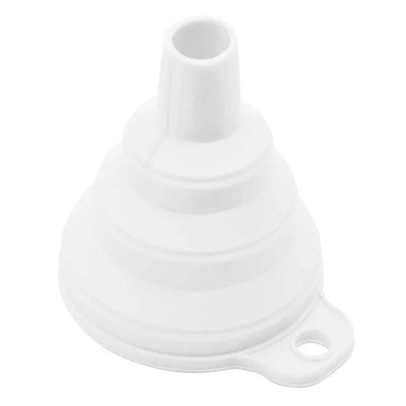 1/2pcs Foldable Funnel Silicone Foldable Portable Funnel For Fuel Funnel Beer Oil Kitchen Accessories Tools Free Delivery Oasis Select white-small