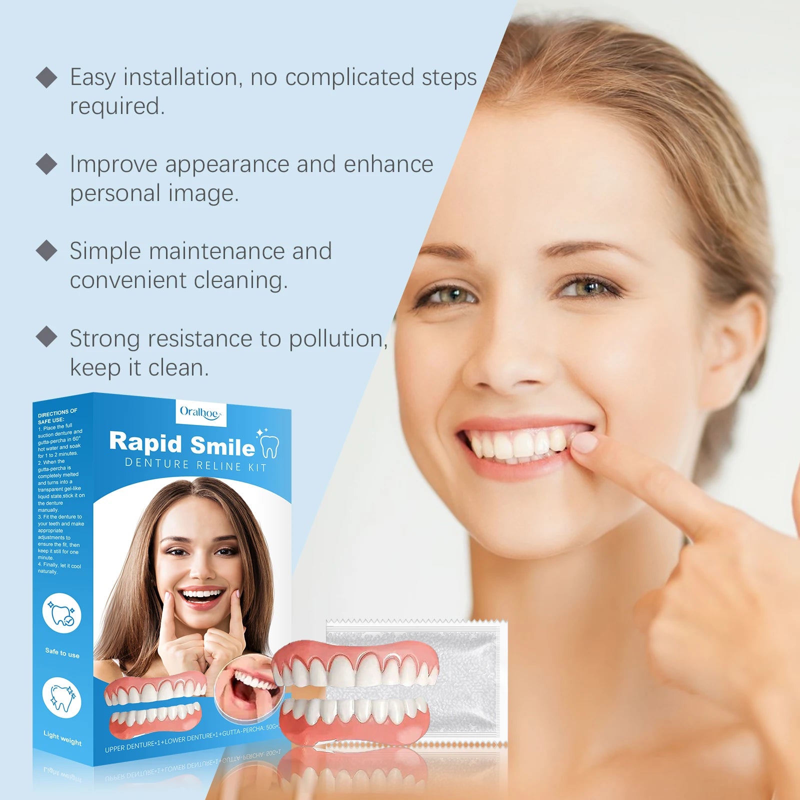 Cosmetic Tooth Veneer Kit – Snap-On Smile Enhancer Set Cosmetic Tooth Veneers Oasis Select