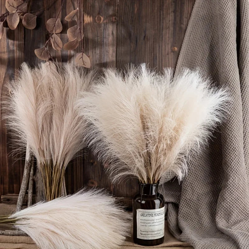10pcs Faux Pampas Grass, Pampas Grass For Floor Vase, Pampas Grass Decor Tall For Vase Fillers, Boho Rustic Farmhouse Home Decor Oasis Select