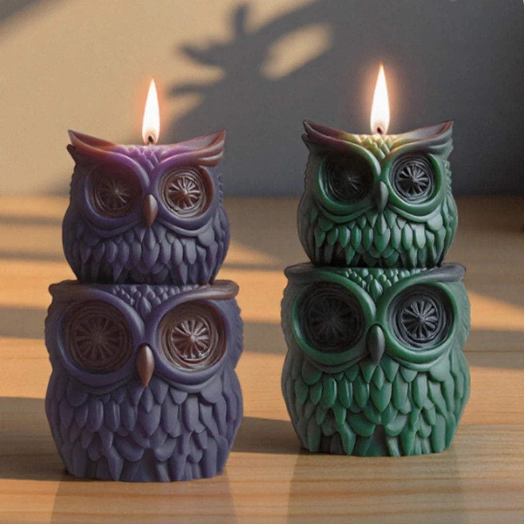3D Pupil Light Owl Plaster Silicone Mold DIY Owl Creative Ornaments Aroma Candle Silicone Mold Oasis Select