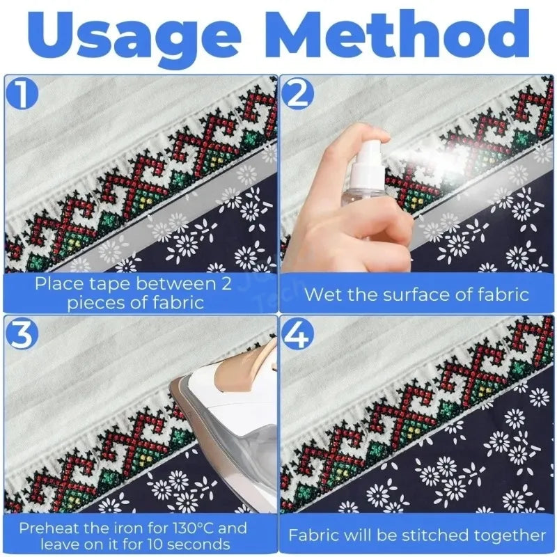 64m Self Adhesive Pants Hem Tape Iron DIY Jean Clothes Length Shorten for Hats Clothes Hot Melt Double-Sided Tape Sewing Tool Oasis Select