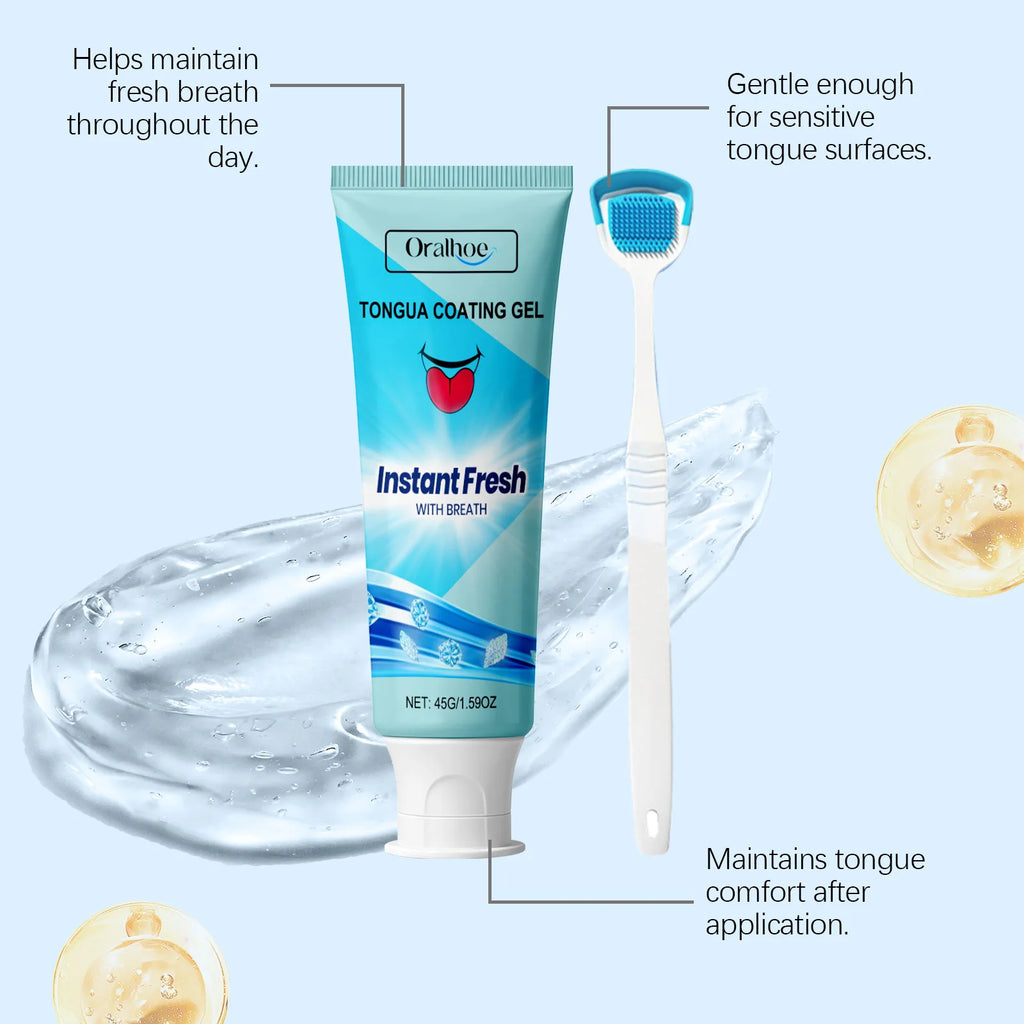 ORALHOE Tongue Coating Cleaning Gel Fresh Breath Remove Bad Breath Eliminate Bacteria Preventing Tooth Decay Oral Care Gel Oasis Select