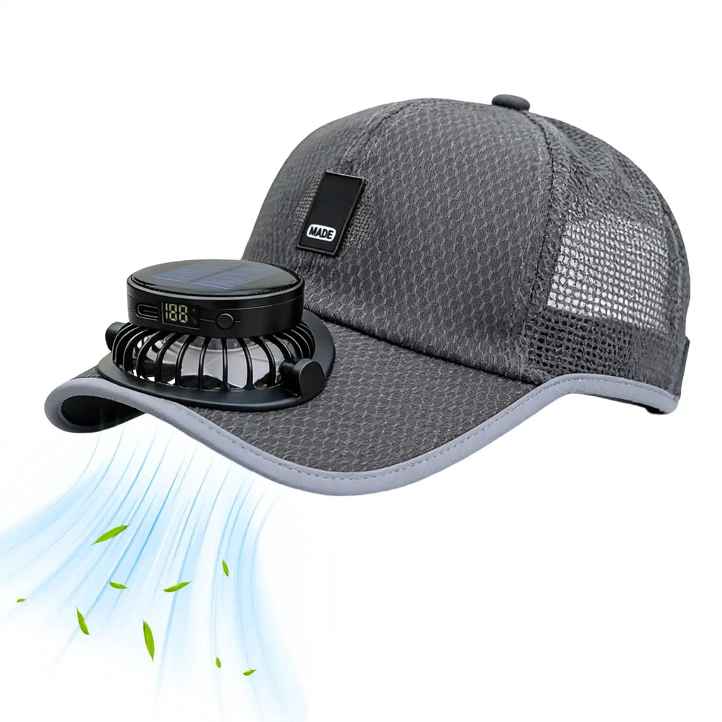 Summer Sunhat with Solar Fan Sun Block Baseball Hat with Solar Fan USB Charging Fan Outdoor Sunhats Sunscreen Sunshade Hats Oasis Select