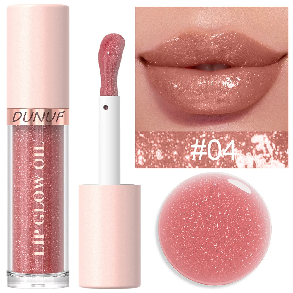DUNUF Lip Glow Oil Moisturizing Lip Gloss Plumping Lip Oil Tinted Hydrating Lip Care Transparent Lip Balm Beauty Makeup Cosmetic Oasis Select DLAA 4
