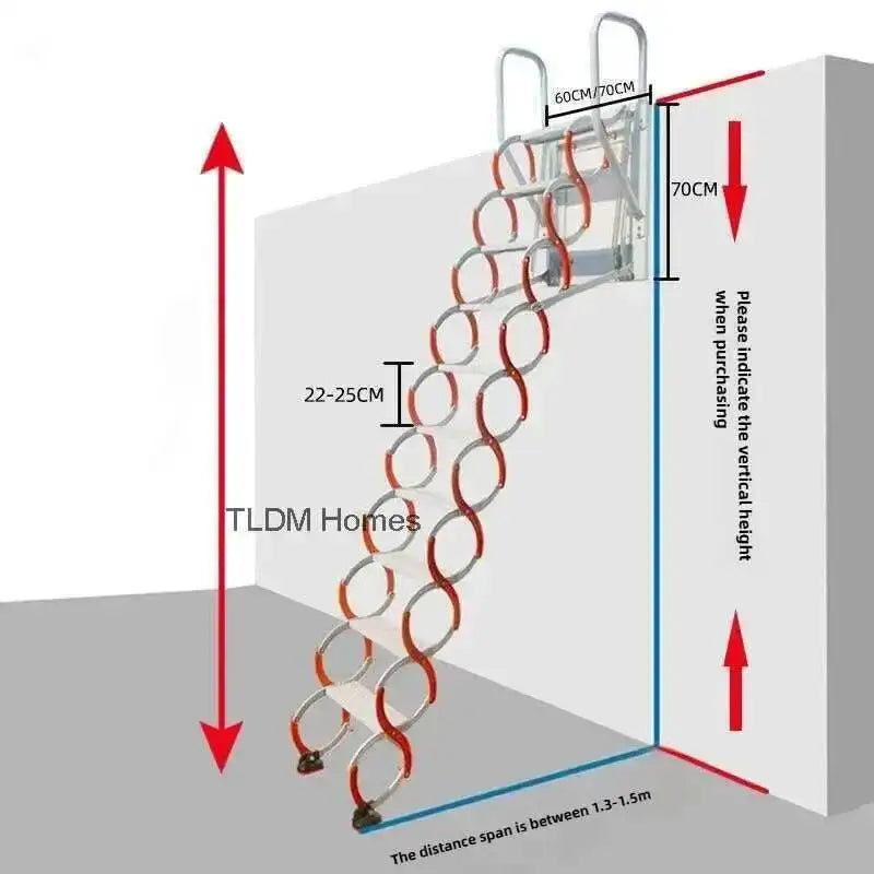 Ladder Invisible Folding Multifunctional Home Indoor Furniture Outdoor Telescopic Stairs Aluminum Alloy Thickened Ladders Oasis Select