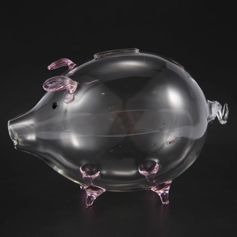 2X Pig Piggy Bank Money Boxes Coin Saving Box Cute Transparent Glass Souvenir Birthday Gift For Children Kids-Pink Oasis Select
