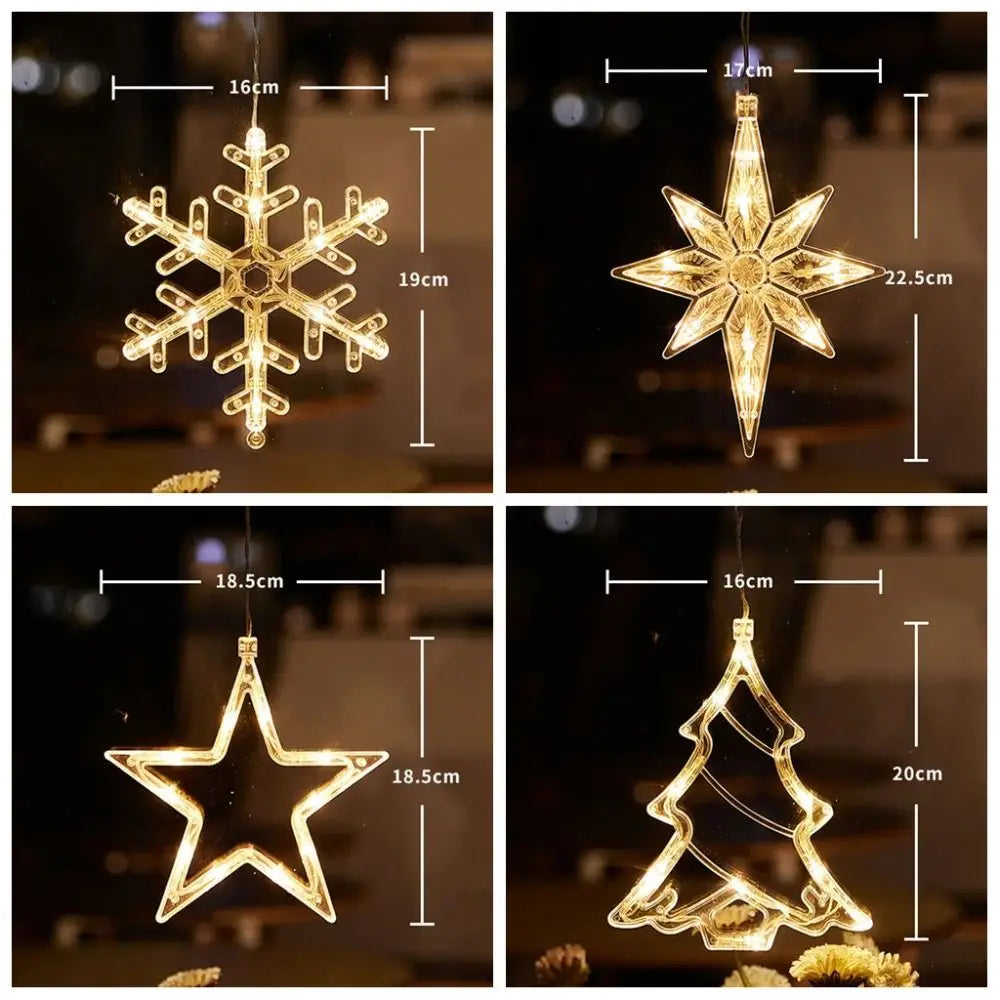 Christmas LED Snowflake Window Light | Suction Cup Xmas Decor
