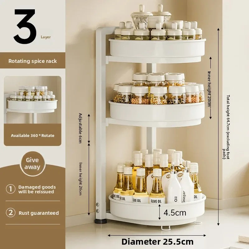Multi-functional Rotary seasoning rack, seasoning storage box, turntable supplies storage rack Oasis Select