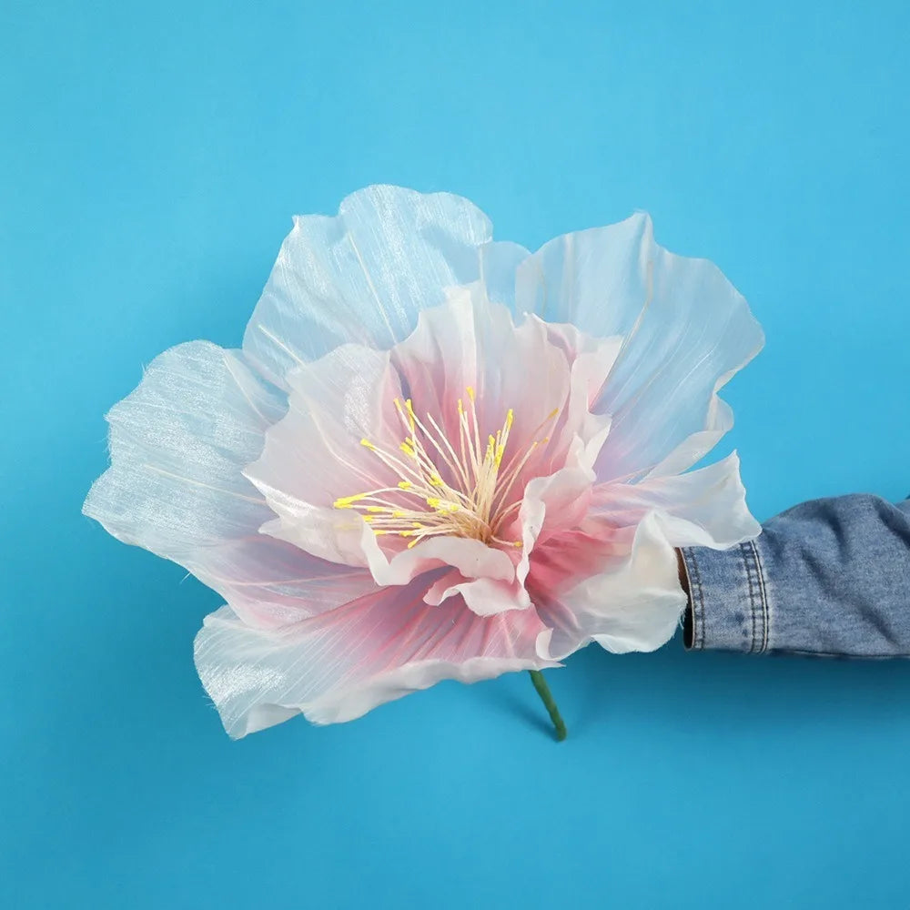 Large Artificial Peach Blossom Flower Head 30/40/50cm Gauze