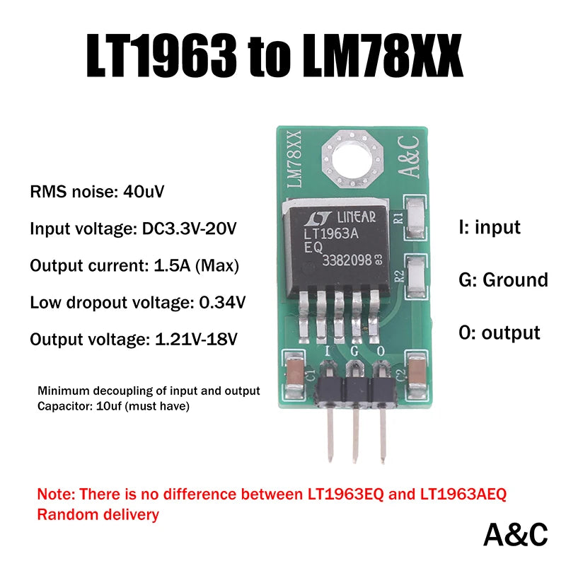 LT1963 - 7805 Converter / Power Supply Module Conversion 5.5V-12V To 5V 1.5A Adapter Accessories Oasis Select