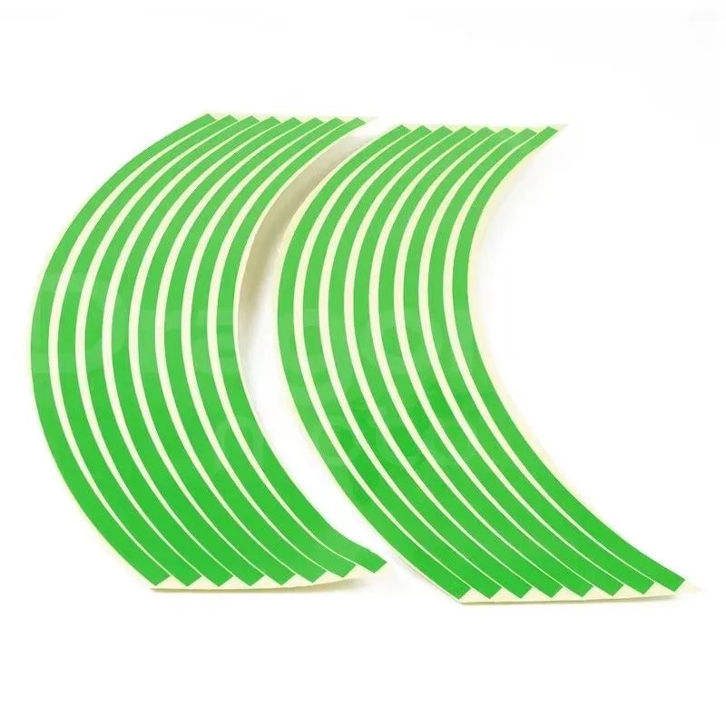 1/2/3set Motorcycle Wheel Tire Stickers Strips Reflective Rim Tape Strip Motorcycle Car Wheel Tire Sticker Motorbike Auto Decals Oasis Select 1set-Green