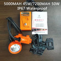IP67 Waterproof Mining Headlamp – 45W LED, Up to 7200mAh