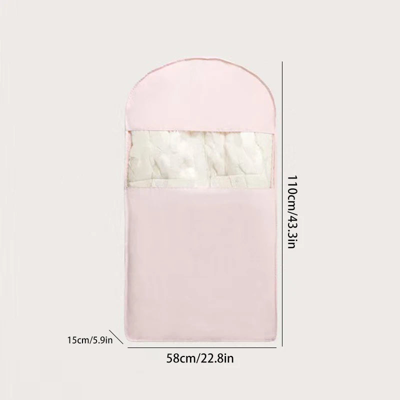 Compression Clothes Storage Bag with Hanging,Space Saving Vacant Seal Bag for Down Jacket,Winter Coat,Visible Organizer for Home Oasis Select Pink-M