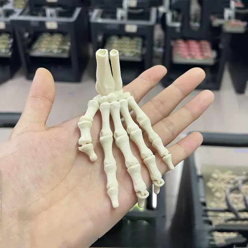 3D Printed Realistic Flexible Joint Skeleton Hand Model Ghost Halloween Party Decoration Home Ornament Oasis Select Left hand
