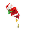 Santa Claus Climbing On Rope Decoration Electric Automatic Plush Dolls Toys For Home Wall Windows Hanging Ornament Oasis Select As Shown