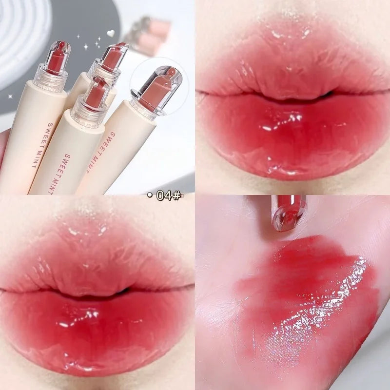 Sweet Mint Lip Oil Set – Moisturizing Glossy Lip Glaze 2 Pcs