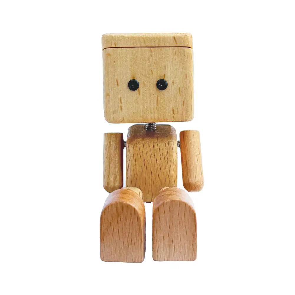 Shaking Wooden Man Figurine – Car Dashboard Aromatherapy Decor