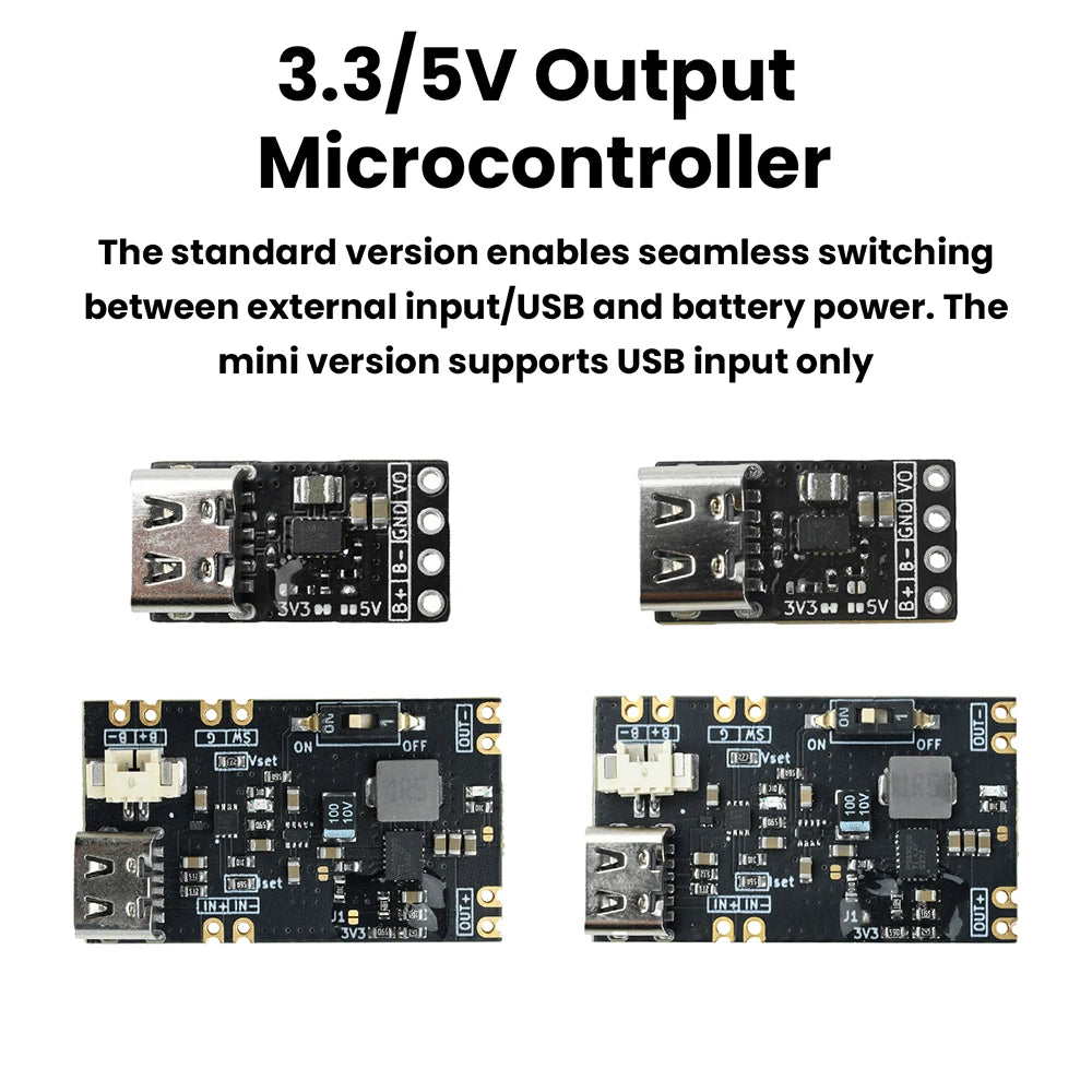 3.3/5V output MCU UPS uninterruptible power supply module 1.5A/1A lithium battery charge Seamless Switch Supply for STM32 ESP32 Oasis Select