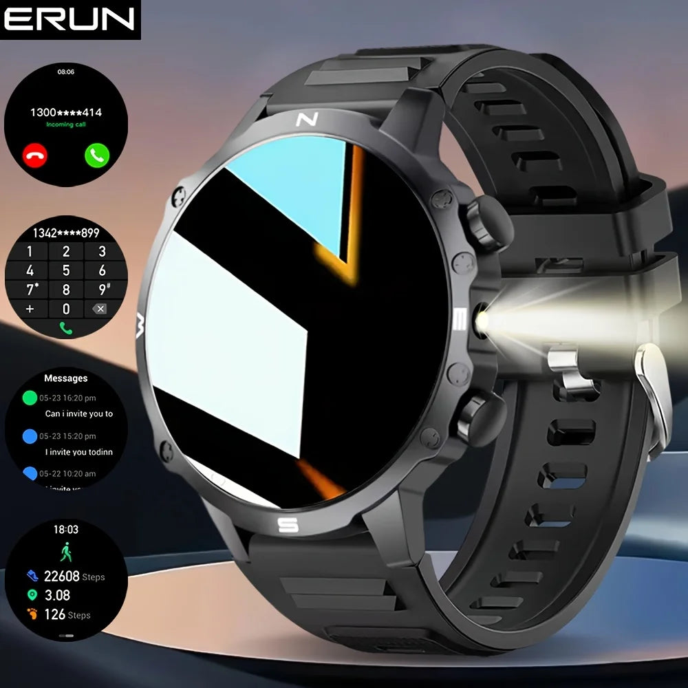 ERUN Men's Smartwatch TFT Display LED Flashlight Multi-Sport