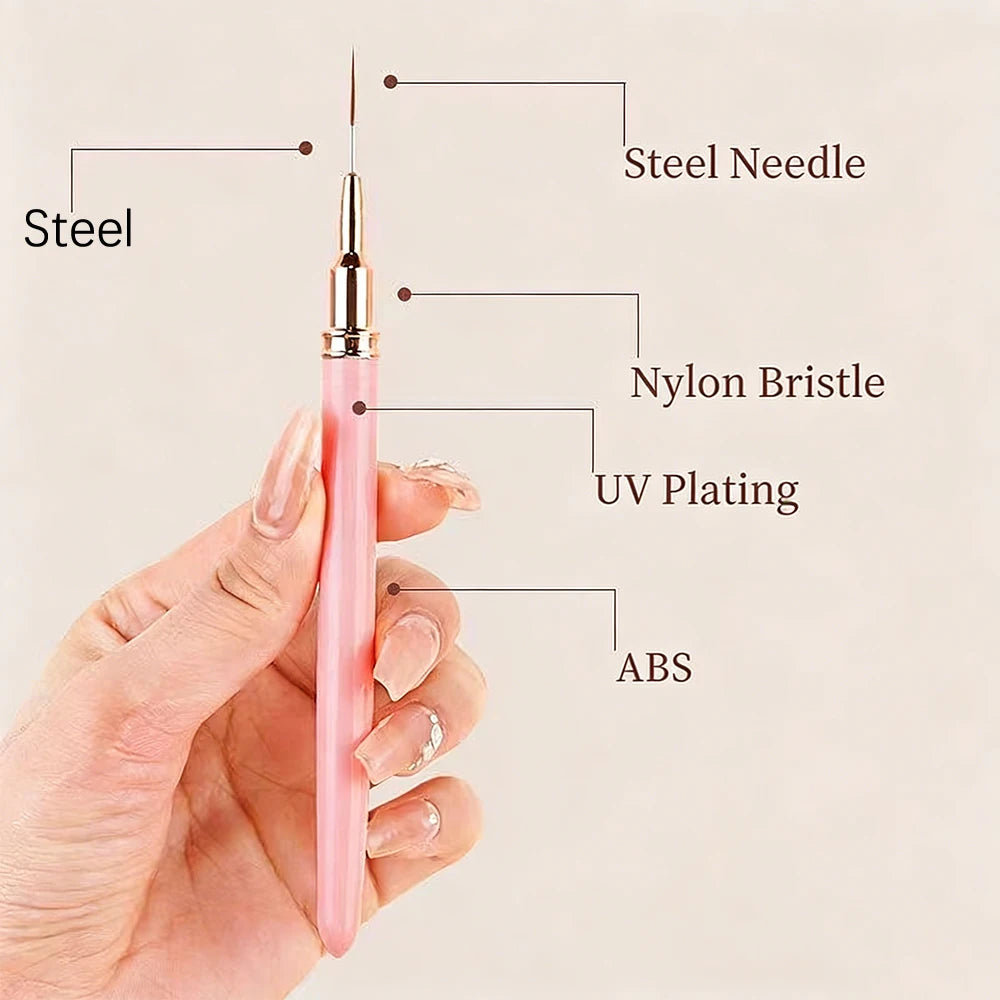 5-15pcs Nail Art Liner Brushes and Dotting Pen Set UV Gel Nail Brushes for French Nail Lines Decorations Professional Nail Tools Oasis Select