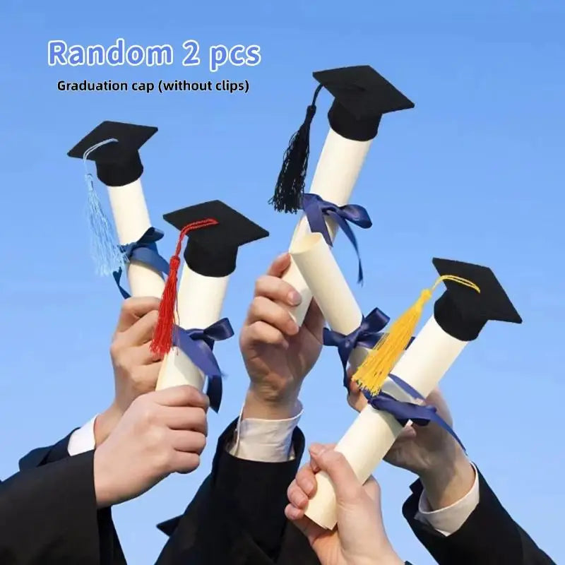 2-Pack Mini Graduation Cap Hair Clips | Party & Photo Prop