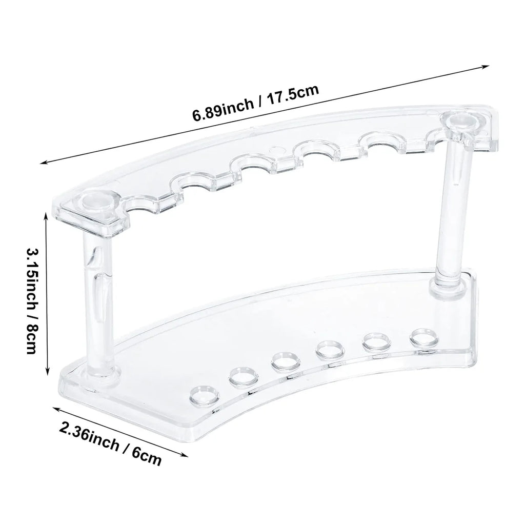 1pc,Vertical 6-slot pen holder, transparent plastic display stand, pencil holder, eyebrow pencil holder, makeup brush holder Oasis Select