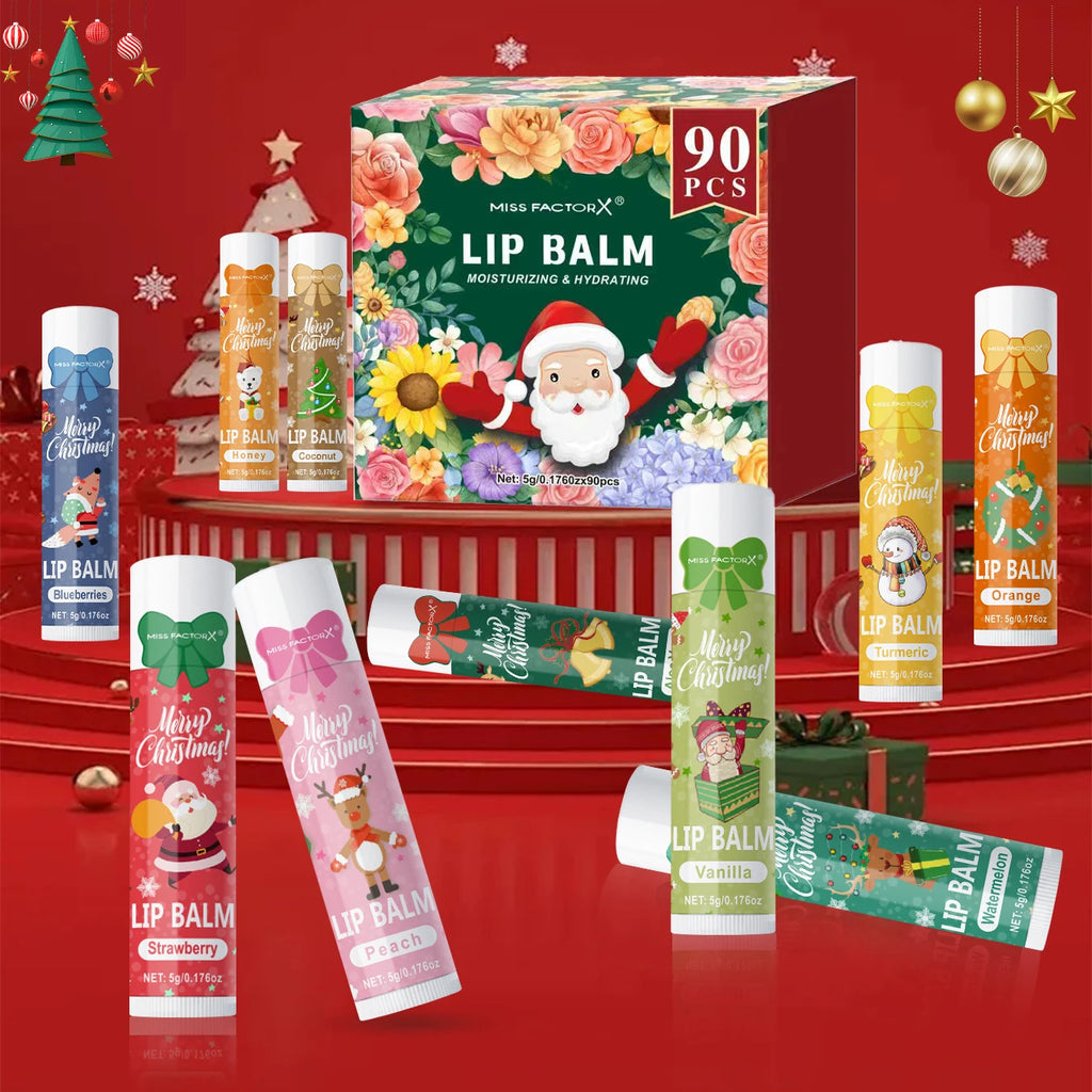 90 pieces/box 10 scented lipstick set Christmas set Moisturizing lips deep moisturizing Christmas gift Oasis Select