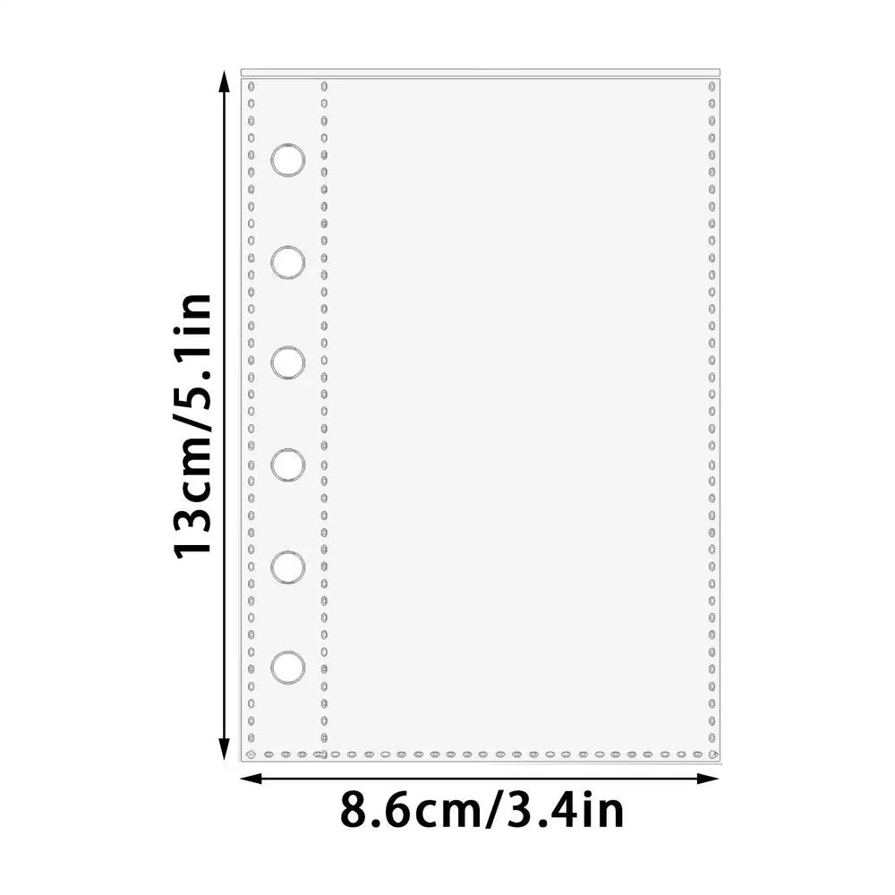 Page Protectors 10 Pieces A7 6-Ring Binder Protector Pages Card Sleeves for Photos Receipts Stickers Tickets Students Teachers Oasis Select Transparent 1 grid