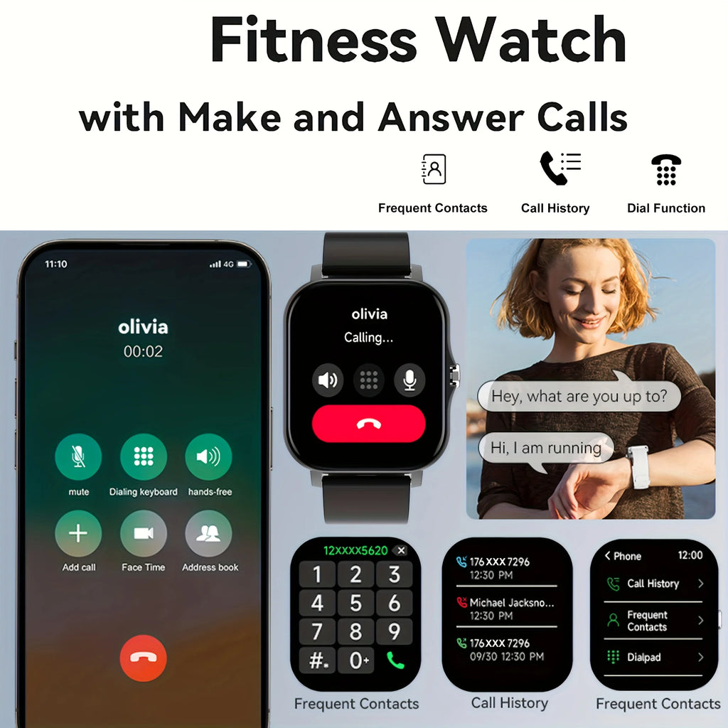 ERUN 1.83" Smartwatch – Wireless Calling, Sleep & Activity Tracker