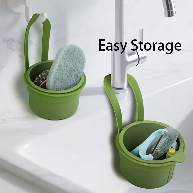 Press-Type Drain Basket: Food Strainer & Sink Organizer, Multi-Functional for Kitchen & Bathroom Use Oasis Select