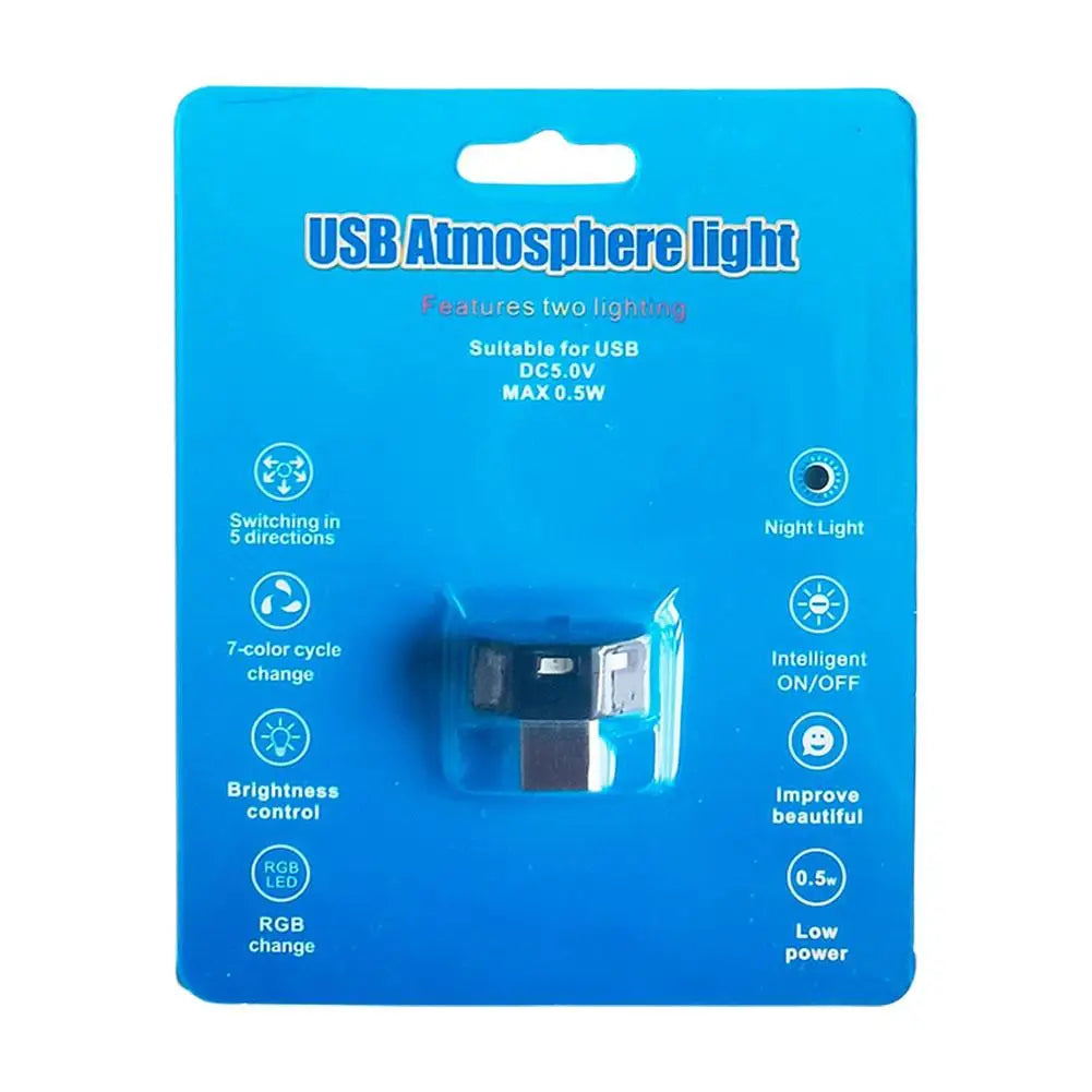 RGB USB-C Car Ambient Light – 8 Colors, Auto Sensor & Memory Car Ambient Light Oasis Select 1pcs