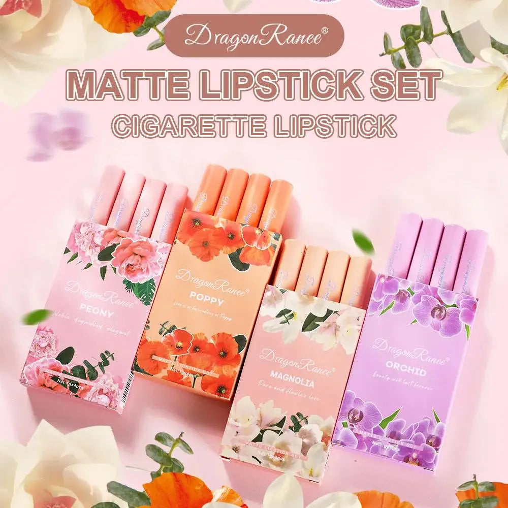 Dragon Ranee 4-Piece Velvet Matte Lipstick Set – Waterproof