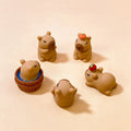 5PCS Luminous Capybara Mini Resin Animals Figurines Desktop Tabletop Outdoor Craft Decor for Miniature Garden Home Accessories Oasis Select Cute-Brown-5Pcs