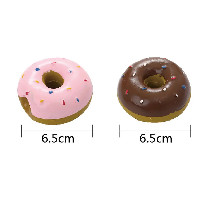 DIY Donut Dog Chew Toy Simulation Donuts Grinding Cleaning Tooth Funny Sound Interactive Toys for Small Medium Dogs Accessories Oasis Select