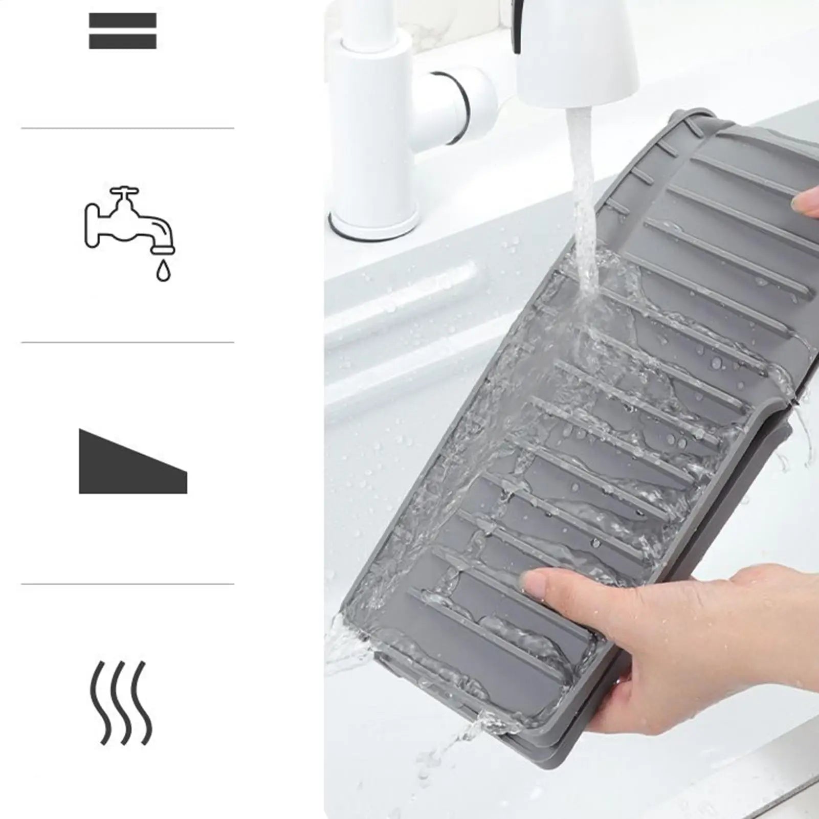 Kitchen Sink Faucet Mat Long Silicone Sink Faucet Mat Splash Guard for Absorbent Sink Countertop Protectors Mat Kitchen Gadgets Oasis Select