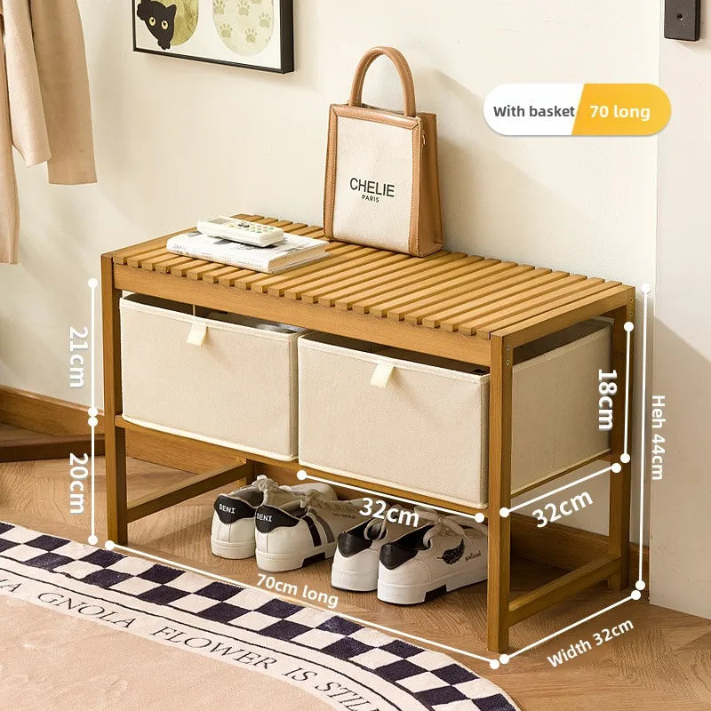 Shoe rack, multi-layer shoe changing stool at the entrance of the home, new indoor entrance, dustproof and easy storage Oasis Select Brown 70cm 1