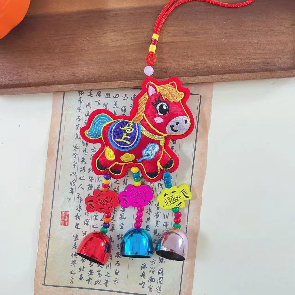 Elegant Chinese Zodiac Horse Pendant: Lucky Tassel Car Decoration, Ideal Gift and Home Ornament for Spring Festival Oasis Select A6