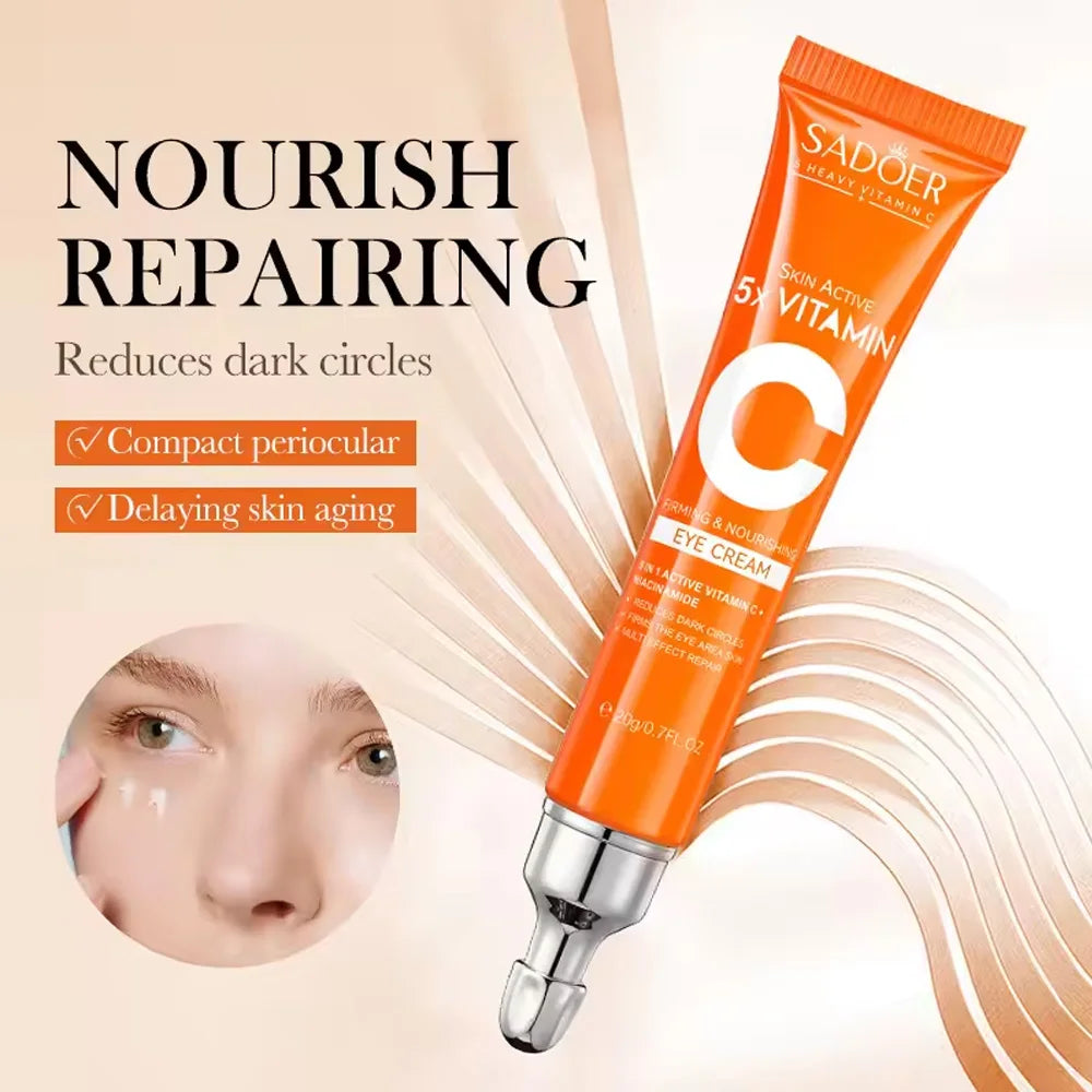 SADOER Vitamin C Eye Cream Anti Dark Circles Eyes Bags Remover Moisturizing Brightening Firming Skin Care Products for Eyes Oasis Select