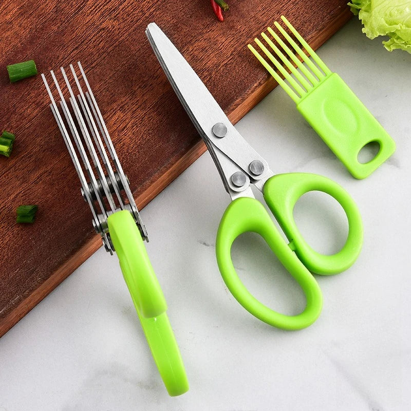 3/5 Layer Kitchen Scissors Multi Functional Stainless Steel for Pepper Scallion Laver Cutting Chopping Cooking ToolS Oasis Select