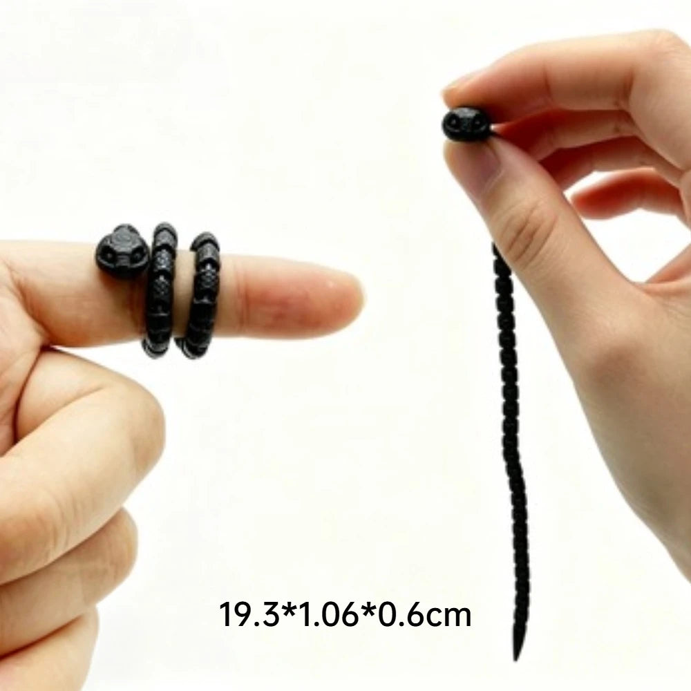 Mini 3D Printed Articulated Snake Toy Flexible Joints Simulated Animal Figurine Desk Decor Stress Relief Fully Articulated Joint Oasis Select black