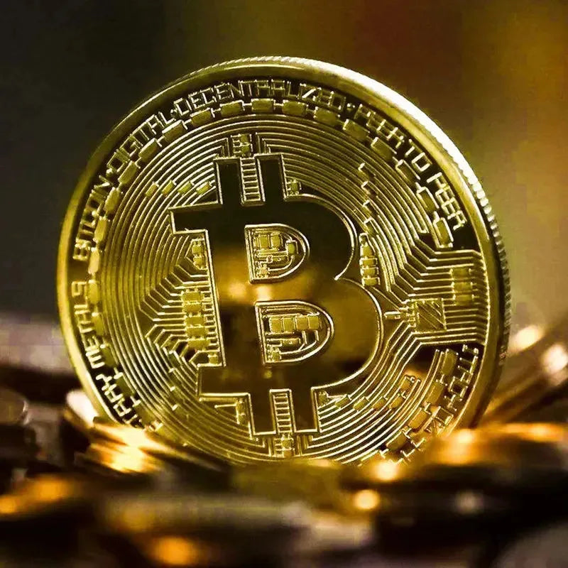 1/2/3/4Pcs Gold Plated Bitcoin Coin Collectible Art Collection Gift Physical commemorative Casascius Bit Metal Antique Imitation Oasis Select