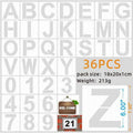 36pcs Alphabet Template Numbers Art Craft Templates Reusable Plastic Word Stickers DIY Painting Word Templates Multiple Sizes Oasis Select 6 inch