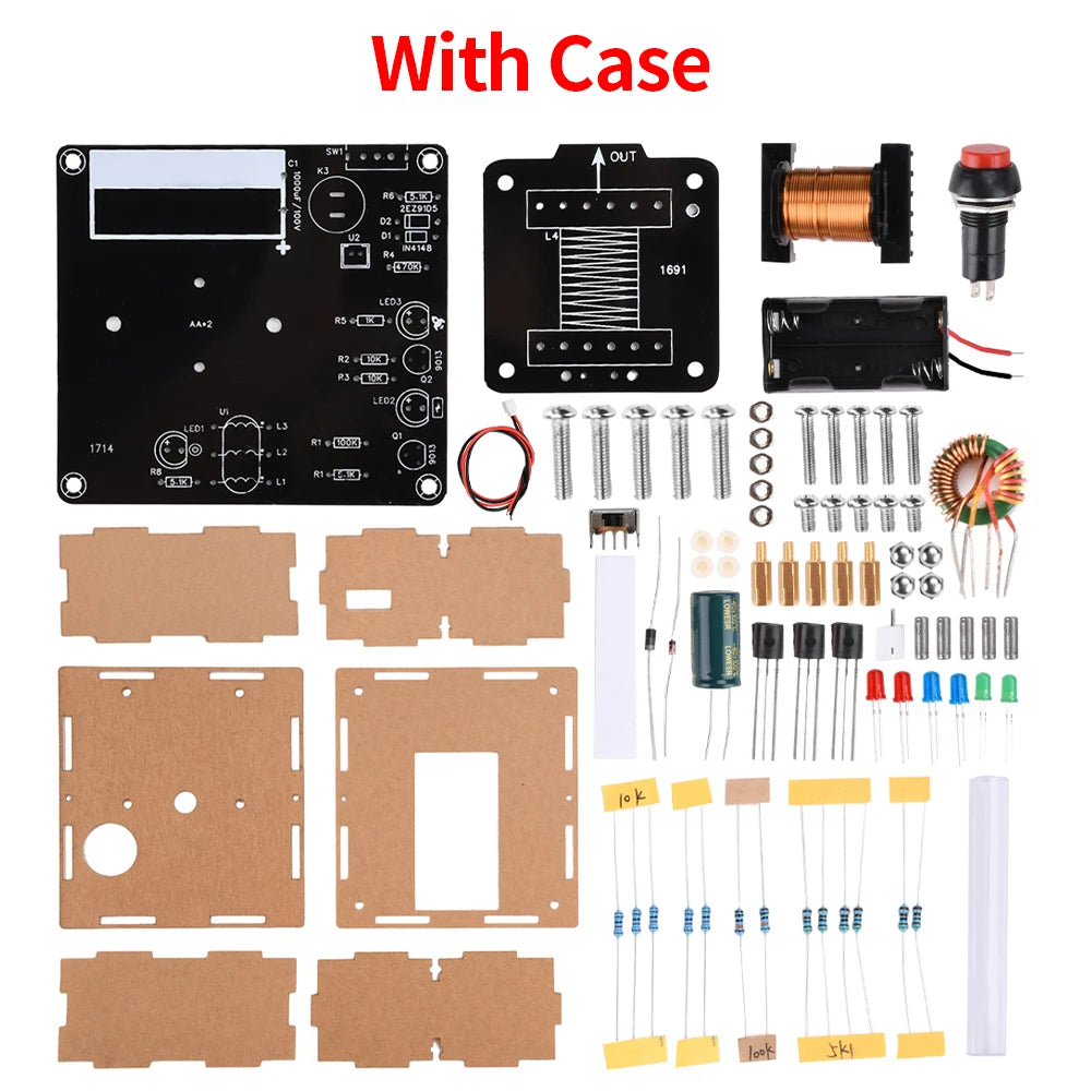 Enhanced DC3V High Voltage Electromagnetic Cannon DIY Kit Circuit Board Welding Practice Electronic Experiment Parts Oasis Select With shell