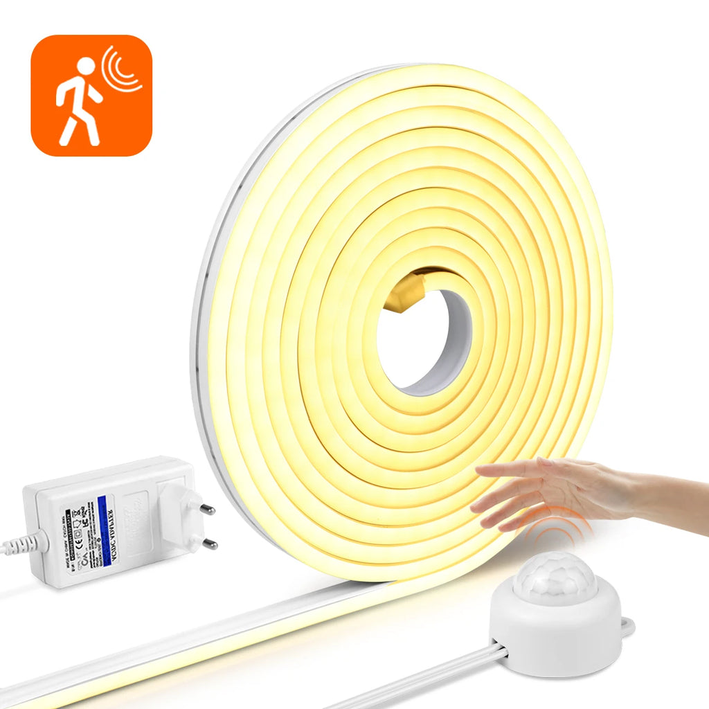 1-5M Wireless PIR Motion Sensor LED Strip Light Waterproof Neon Sign Diode Tape Auto On/Off Stairs Kitchen Lamp Cabinet Backligh Oasis Select