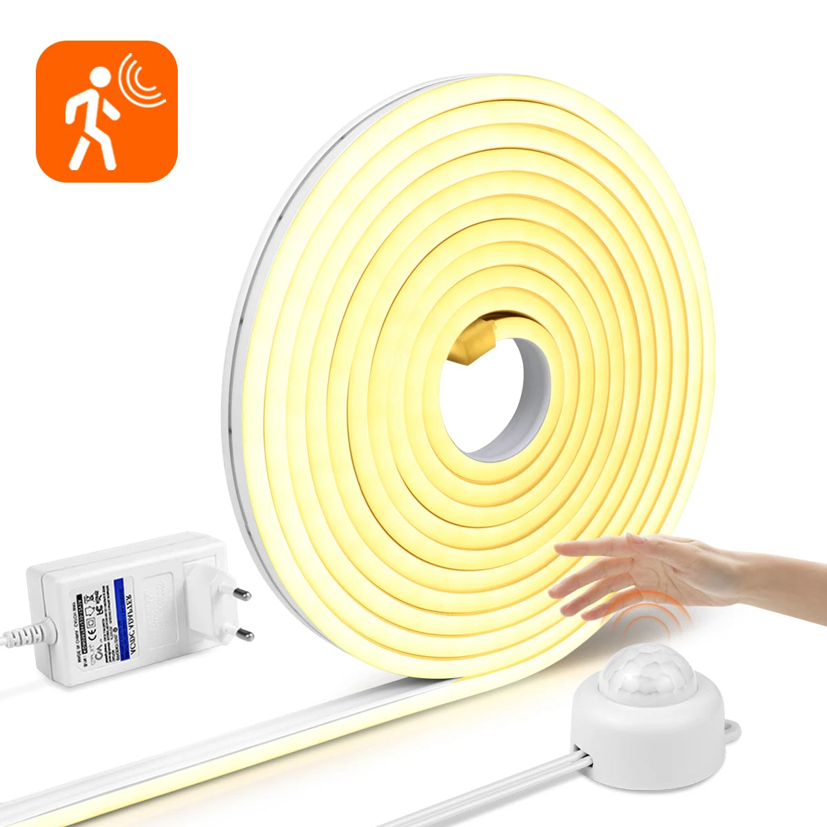 1-5M Wireless PIR Motion Sensor LED Strip Light Waterproof Neon Sign Diode Tape Auto On/Off Stairs Kitchen Lamp Cabinet Backligh Oasis Select